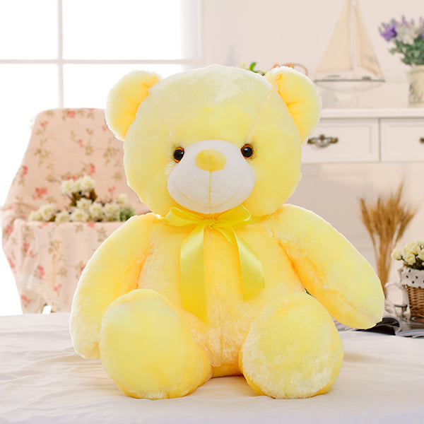 Creative Light Up LED Teddy Bear Stuffed Animals Plush Toy Colorful Glowing Gift For Kids Pillow