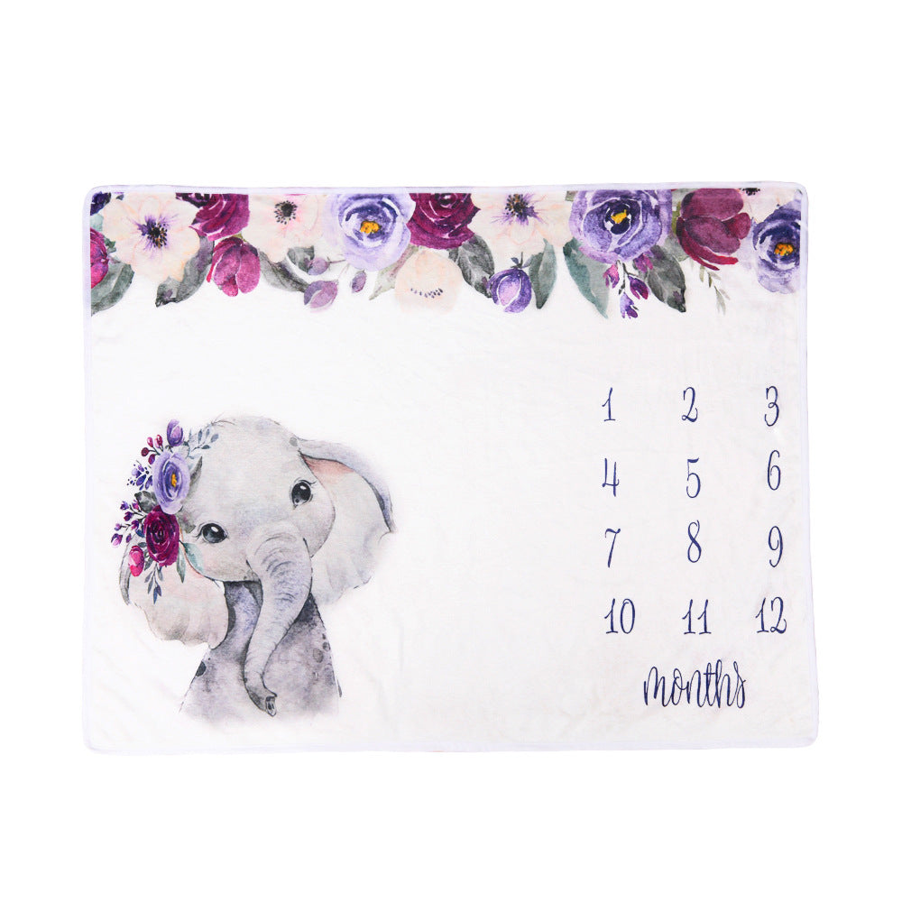 Baby milestone blanket - Wrinkle Free Baby Age Month Blanket with Growth Chart - Washable & Dryable