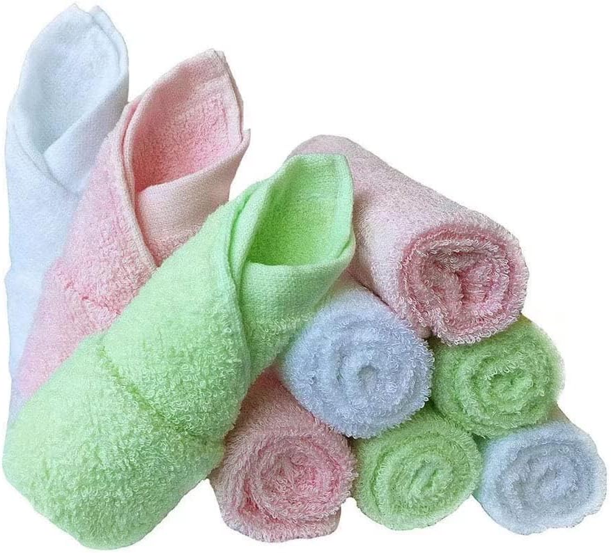 9 Pcs Baby Washcloths, 10''x10'' Absorbent Baby Wash Cloth for Newborn - Natural Soft Face Towels, Newborn Baby & Toddlers Burp Cloths, Wipes, Infants Essentials