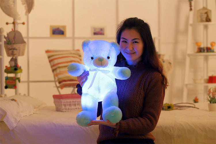 Creative Light Up LED Teddy Bear Stuffed Animals Plush Toy Colorful Glowing Gift For Kids Pillow